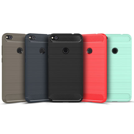 For Huawei  P8 Lite (2017) Brushed Carbon Fiber Texture Shockproof TPU Protective Case