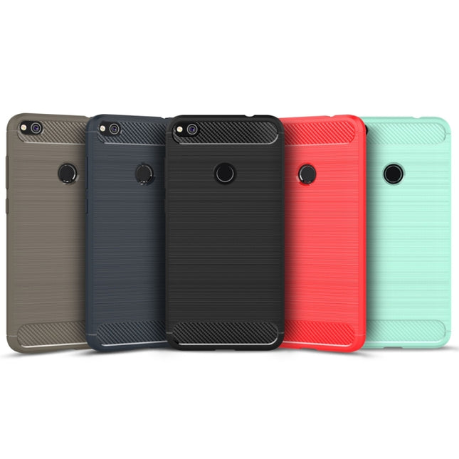 For Huawei  P8 Lite (2017) Brushed Carbon Fiber Texture Shockproof TPU Protective Case