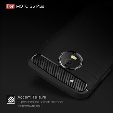 For Motorola Moto G5 Plus Brushed Carbon Fiber Texture Shockproof TPU Protective Cover Case