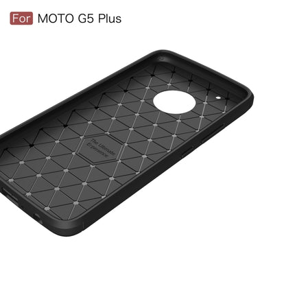 For Motorola Moto G5 Plus Brushed Carbon Fiber Texture Shockproof TPU Protective Cover Case