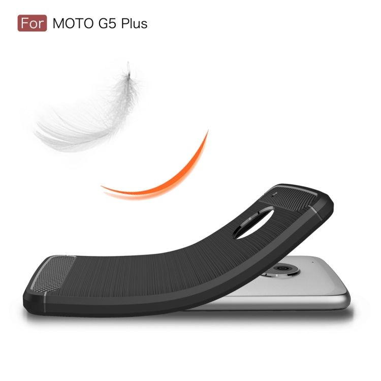 For Motorola Moto G5 Plus Brushed Carbon Fiber Texture Shockproof TPU Protective Cover Case