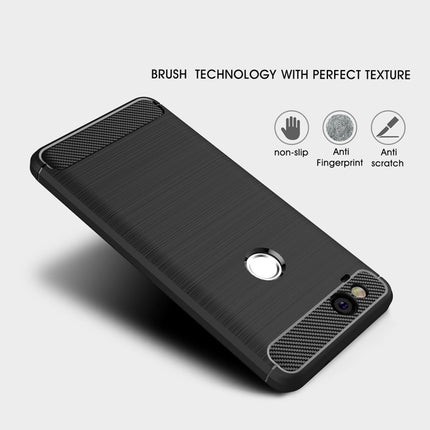 For Google Pixei 2 Brushed Texture Carbon Fiber Shockproof TPU Rugged Armor Protective Case