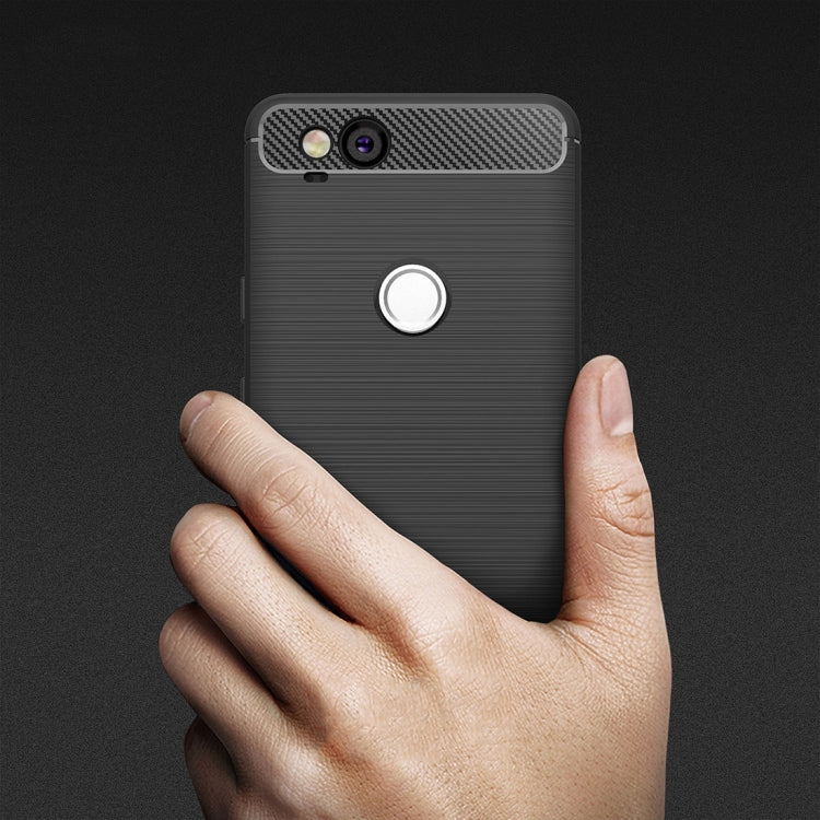 For Google Pixei 2 Brushed Texture Carbon Fiber Shockproof TPU Rugged Armor Protective Case