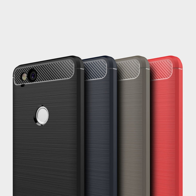 For Google Pixei 2 Brushed Texture Carbon Fiber Shockproof TPU Rugged Armor Protective Case