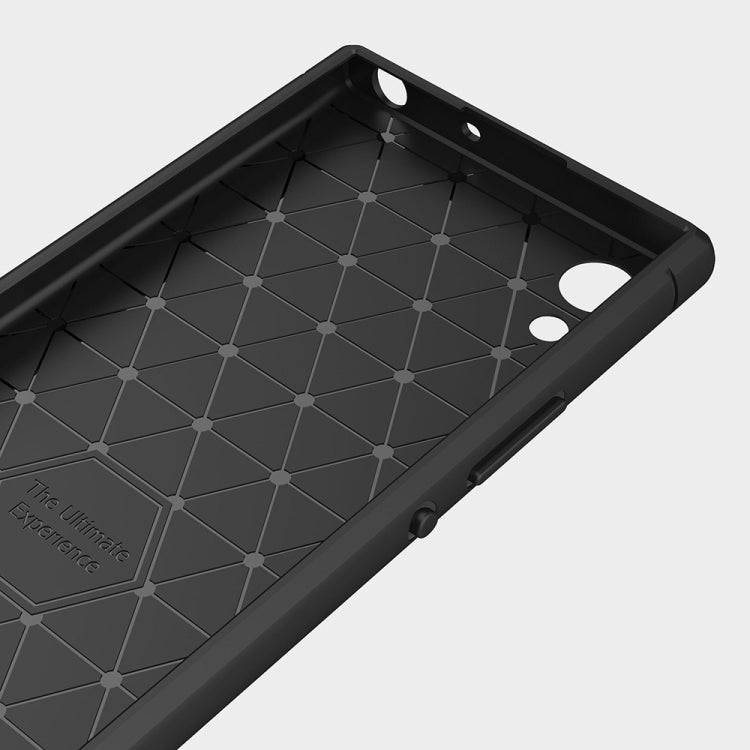 For Sony Xperia XA1 Ultra Brushed Texture Carbon Fiber Shockproof TPU Rugged Armor Protective Case