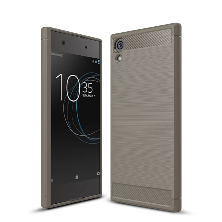For Sony Xperia XA1 Ultra Brushed Texture Carbon Fiber Shockproof TPU Rugged Armor Protective Case