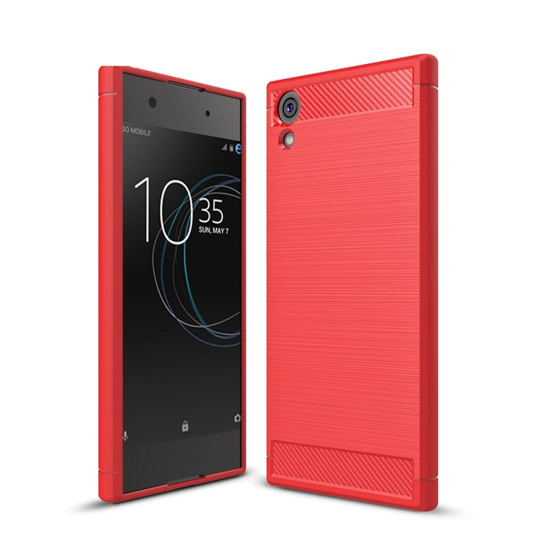 For Sony Xperia XA1 Ultra Brushed Texture Carbon Fiber Shockproof TPU Rugged Armor Protective Case