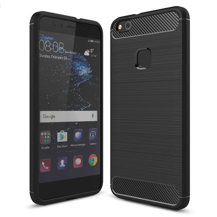 For Huawei P10 Lite Brushed Carbon Fiber Texture Shockproof TPU Protective Cover Case