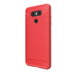 For LG G6 Brushed Carbon Fiber Texture Shockproof TPU Protective Cover Case
