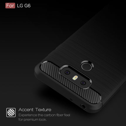 For LG G6 Brushed Carbon Fiber Texture Shockproof TPU Protective Cover Case
