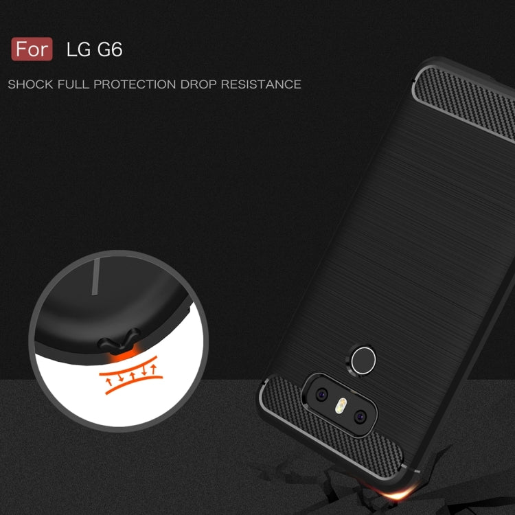 For LG G6 Brushed Carbon Fiber Texture Shockproof TPU Protective Cover Case