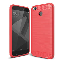 For Xiaomi  Redmi 4X  Brushed Carbon Fiber Texture Shockproof TPU Protective Cover Case , For Redmi 4X