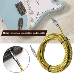 Wooden Guitar Bass Connection Cable Noise Reduction Braid Audio Cable, Cable Length: 3m