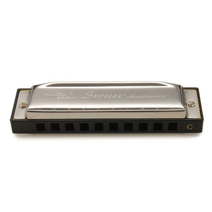 Swan SW1020-7 10 Holes Diatonic Blues Harp Harmonica Adult Student Children Beginner Instruments, SW1020-7 10 Holes Polyphonic Harmonica