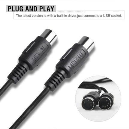 WERSI UM-18 USB MIDI Cable MidiPort Midi Cable Electric Piano Electronic Drum Music Editing Line, Length: 2m