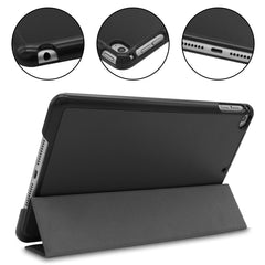 Custer Texture Horizontal Flip Smart PU Leather Case for iPad Mini 4 / Mini 5, with Sleep / Wake-up Function & Three-folding Holder, For iPad Mini 4 / Mini 5