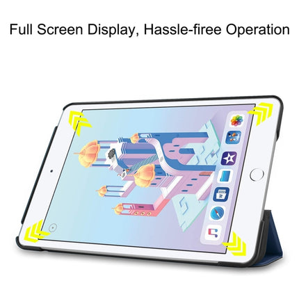 Custer Texture Horizontal Flip Smart PU Ledertasche für iPad Mini 4 / Mini 5, mit Sleep / Wake-up-Funktion und dreifach klappbarem Halter, für iPad Mini 4 / Mini 5