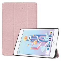 Custer Texture Horizontal Flip Smart PU Leather Case for iPad Mini 4 / Mini 5, with Sleep / Wake-up Function & Three-folding Holder, For iPad Mini 4 / Mini 5