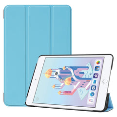 Custer Texture Horizontal Flip Smart PU Leather Case for iPad Mini 4 / Mini 5, with Sleep / Wake-up Function & Three-folding Holder, For iPad Mini 4 / Mini 5