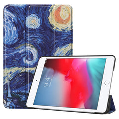 Graffiti Pattern Custer Texture Horizontal Flip PU Leather Case for iPad Mini 2019 / Mini 4 , with Three-folding Holder & Sleep / Wake-up Function, For iPad Mini 2019 / Mini 4