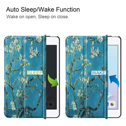 Horizontale Klapphülle aus PU-Leder mit Graffiti-Muster und Custer-Textur für iPad Mini 2019/Mini 4, mit dreifach klappbarer Halterung und Schlaf-/Weckfunktion, für iPad Mini 2019/Mini 4