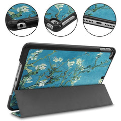 Horizontale Klapphülle aus PU-Leder mit Graffiti-Muster und Custer-Textur für iPad Mini 2019/Mini 4, mit dreifach klappbarer Halterung und Schlaf-/Weckfunktion, für iPad Mini 2019/Mini 4
