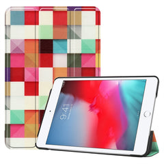 Graffiti Pattern Custer Texture Horizontal Flip PU Leather Case for iPad Mini 2019 / Mini 4 , with Three-folding Holder & Sleep / Wake-up Function, For iPad Mini 2019 / Mini 4