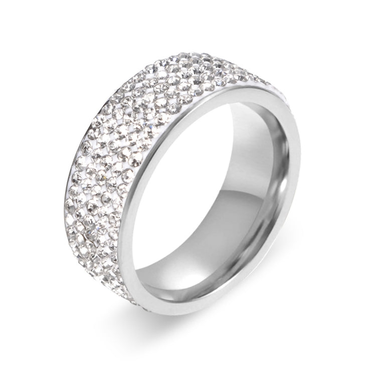 Stainless Steel Eternity Ring For Wedding Band Engagement Promise Crystal And Rhinestones Inlaid Circle Round, 57 mm, US Size:10, Inner Diameter: 20 mm, Perimeter: 62.8 mm