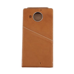 Vertical Flip Genuine Leather Case + QI Wireless Standard Charging Back Cover For Microsoft Lumia 950 XL, For Lumia 950 XL Leather Case