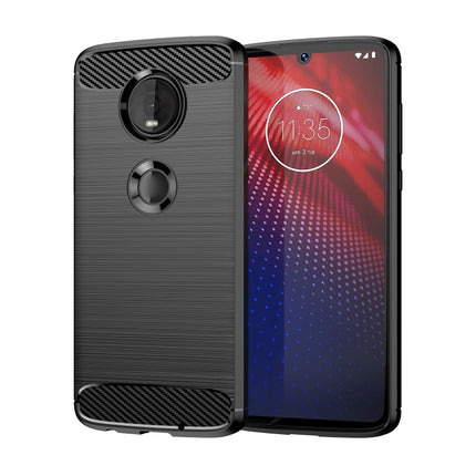 Brushed Texture Carbon Fiber TPU Case for Motorola Moto Z4 Play