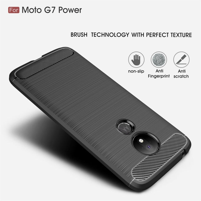 Brushed Texture Carbon Fiber TPU Case for Motorola Moto G7 Power EU Version