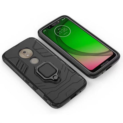 PC + TPU Shockproof Protective Case for Motorola Moto G7 Play, with Magnetic Ring Holder