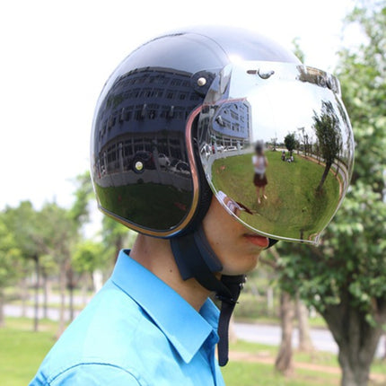 Soman Motorcycle Bubble Visor Open Face Helmet Visor Helmet Windshield Shield with Transparent Frame