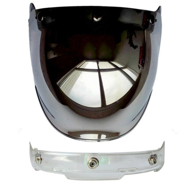 Soman Motorcycle Bubble Visor Open Face Helmet Visor Helmet Windshield Shield with Transparent Frame