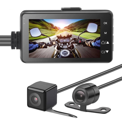 MT-80 3.0 inch 140 Degrees Wide Angle HD Video Motorcycle Dual  Camera DVR, Support TF Card (32GB Max), MT-80