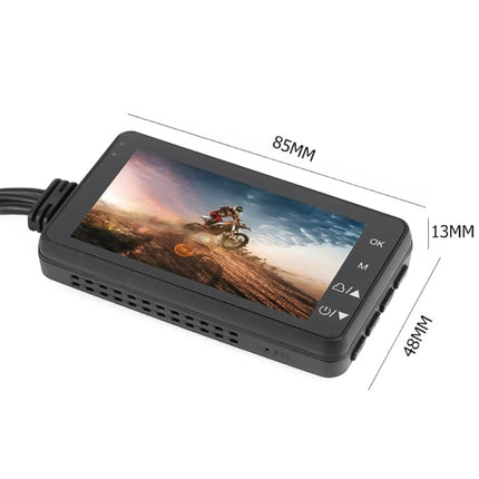 MT-80 3.0 inch 140 Degrees Wide Angle HD Video Motorcycle Dual  Camera DVR, Support TF Card (32GB Max), MT-80