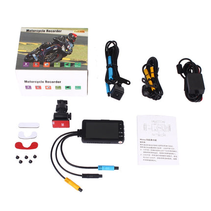 MT-80 3.0 inch 140 Degrees Wide Angle HD Video Motorcycle Dual  Camera DVR, Support TF Card (32GB Max), MT-80