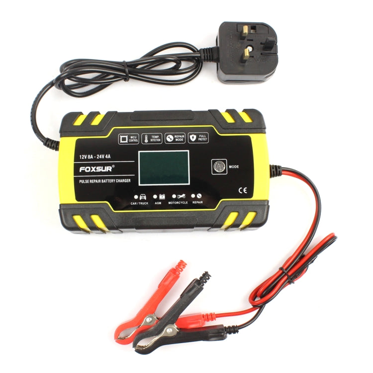 FOXSUR 12V-24V Car Motorcycle Truck Repair Battery Charger AGM Charger, EU Plug, EU Plug, UK Plug, US Plug