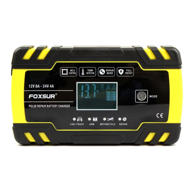 FOXSUR 12V-24V Car Motorcycle Truck Repair Battery Charger AGM Charger, EU Plug, EU Plug, UK Plug, US Plug