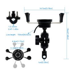 CS-878A1 Multi-function Motorcycle Wireless Wired Aluminum Alloy Mobile Phone Holder Charger