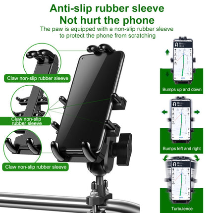 M10 Bolt Ball-Head Motorcycle Multi-function Eight-jaw Aluminum Phone Navigation Holder Bracket with Anti-theft Knobs, M10 Bolt+Anti-theft Knobs