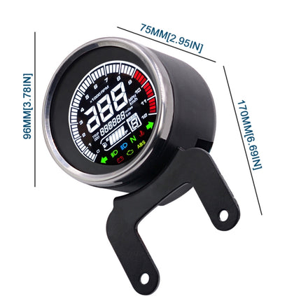 Universal Motorcycle Modified Multi-functional LED Digital Meter Indicator Light Tachometer Odometer Speedometer Oil Meter