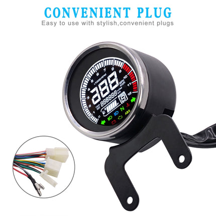 Universal Motorcycle Modified Multi-functional LED Digital Meter Indicator Light Tachometer Odometer Speedometer Oil Meter