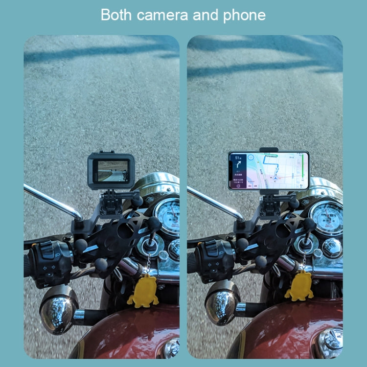 Soporte de teléfono de aleación para manillar de motocicleta RUIGPRO para cámara deportiva GoPro/ Insta360/DJI OSMO