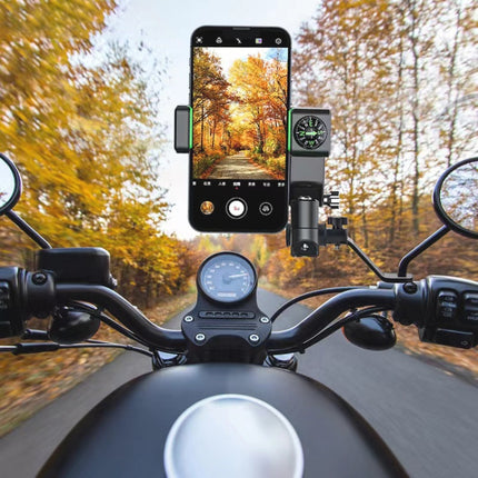 Motorcycle Spherical Compass Phone Holder, Rearview Mirror without Light, Rearview Mirror without Light (Black), Rearview Mirror without Light (Green)