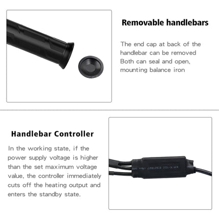 WUPP CS-990A1 Motorcycle Modified Intelligent Electric Heating Hand Cover Heated Grip Handlebar with Five Gear Temperature Control & Five Colors Indicator, CS-990A1