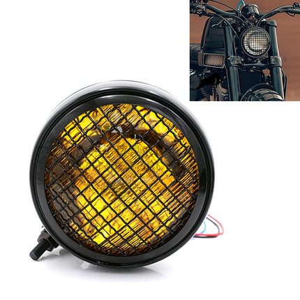 Motorcycle Black Shell Harley Headlight Retro Lamp LED Light Modification Accessories, Black Shell Headlight Retro Lamp