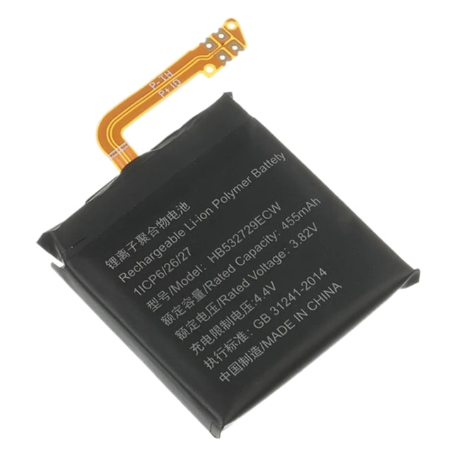 455mAh HB532729ECW for Huawei Watch GT 2 46mm Li-Polymer Battery, For Huawei Watch GT 2 46mm