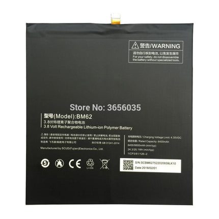 BM62 6400mAh for Xiaomi Mi Pad 3 Li-Polymer Battery, For Xiaomi Mi Pad 3