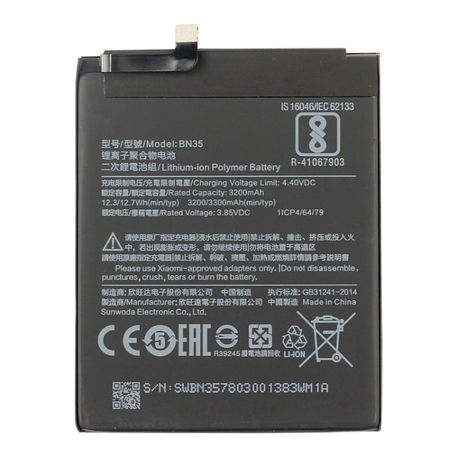 BN35 3200mAh for Xiaomi Redmi 5 Li-Polymer Battery, For Xiaomi Redmi 5